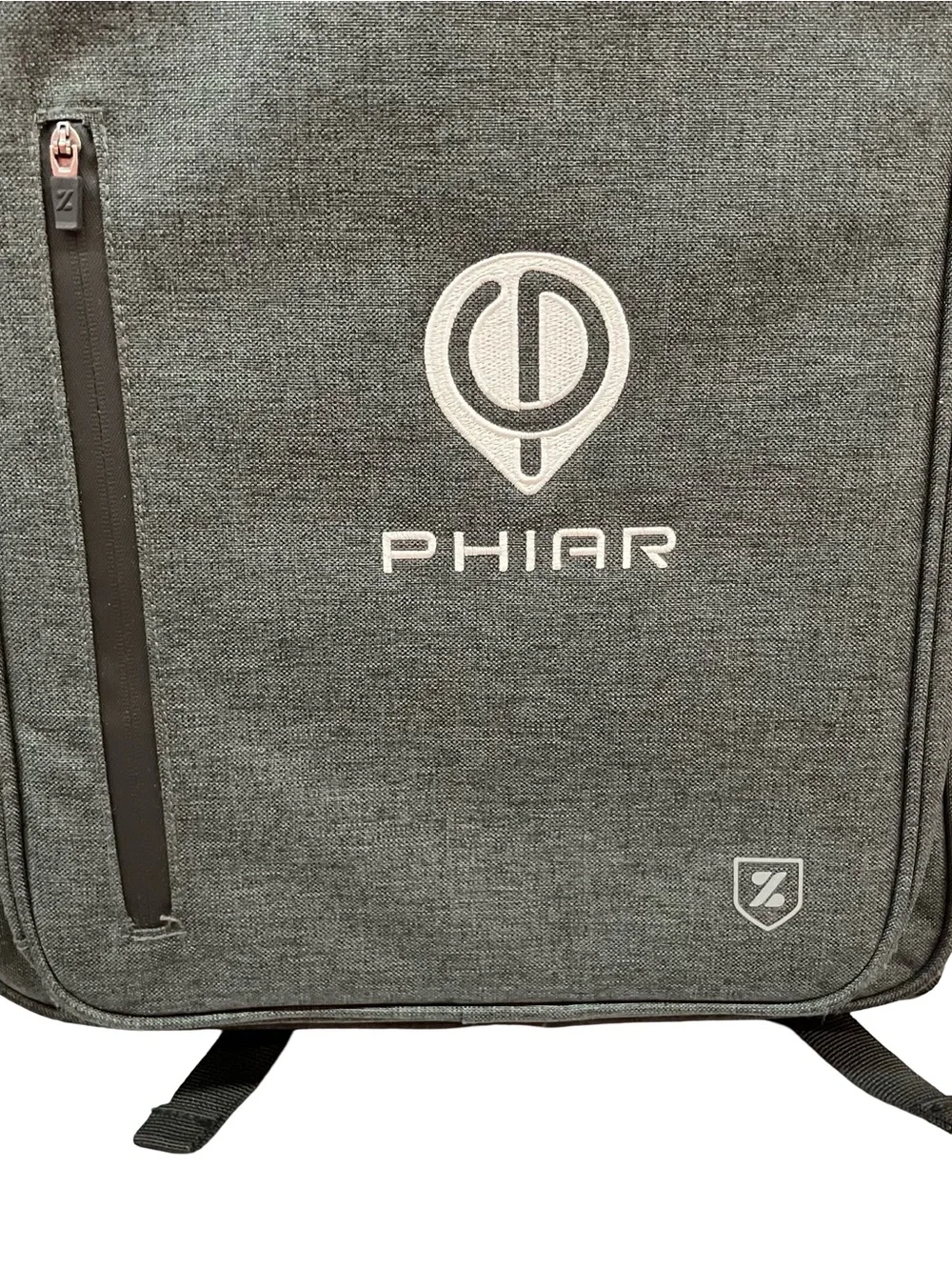 Zusa Backpack Heather Gray Laptop Messenger Branded New Embroidered Logo Phiar